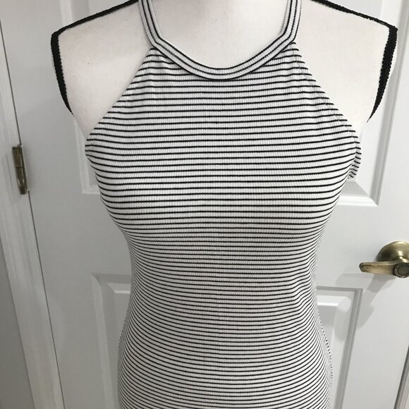 Heart & Hips White and Black Stripes Maxi Dress M - Picture 2 of 11